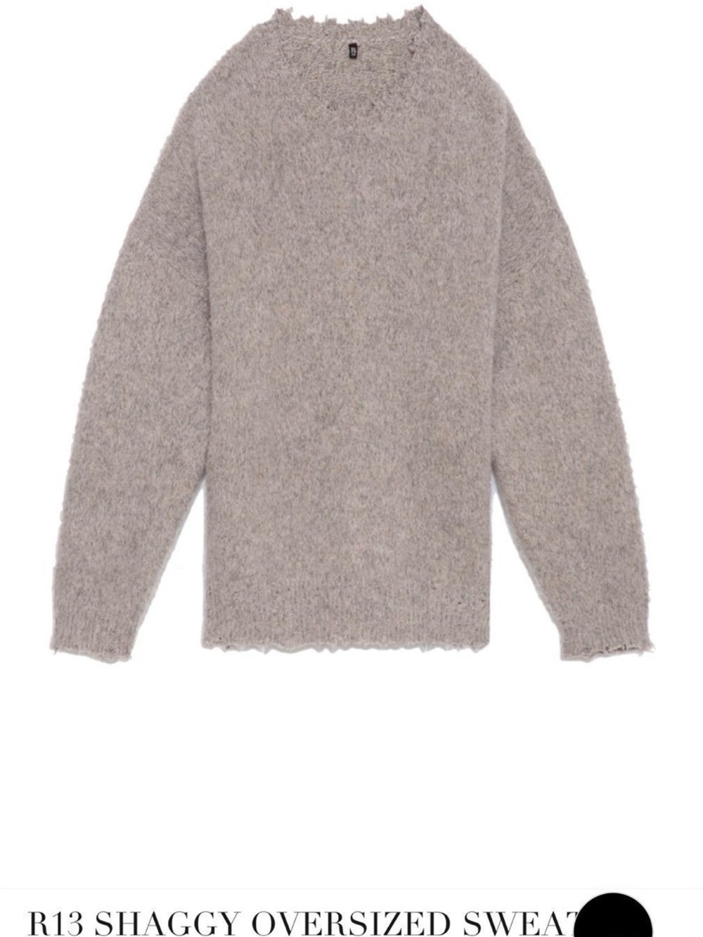 R13 Shaggy Oversized Sweater - Taupe